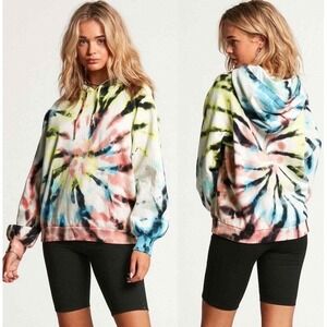Volcom Galactic Stone Tie Dye Hoodie Size Small Raglan Sleeve Colorful Beachy